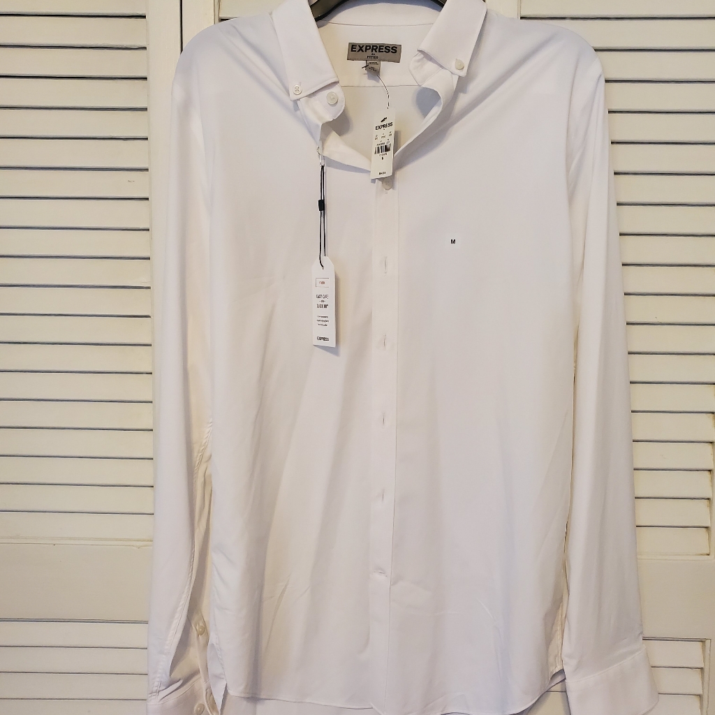 Express - Fitted White Button Down - Medium